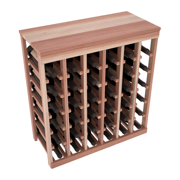 Living Series - 36 Bottle Tabletop Rack in Redwood Unstained with Clear Coat