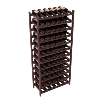 Living Series - 72 Bottle Stackable in Redwood Walnut stained with Clear Coat