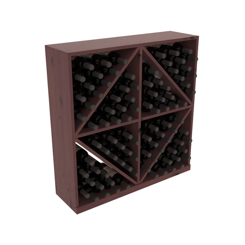 InstaCellar - Diamond Bin in Knotty Alder Walnut stained with WineSafe™ Satin Sealant