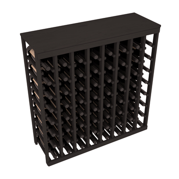 Living Series - 64 Bottle Tabletop Rack in Pine Black stained without Clear Coat