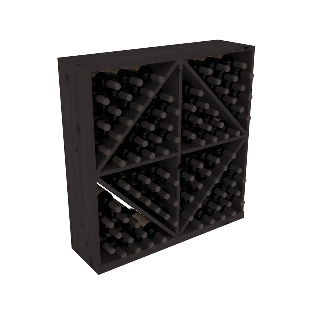 InstaCellar - Diamond Bin in Knotty Alder Black stained without WineSafe™ Satin Sealant