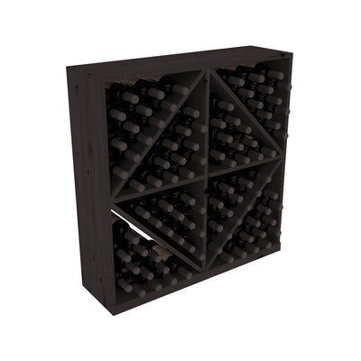 InstaCellar - Diamond Bin in Knotty Alder Black stained without WineSafe™ Satin Sealant