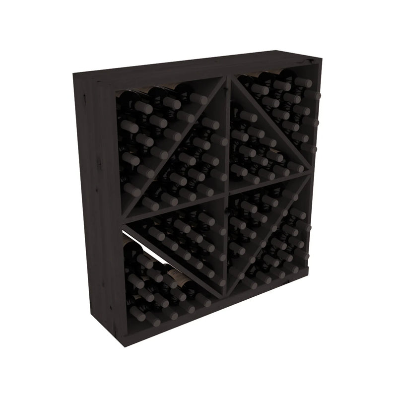 InstaCellar - Diamond Bin in Knotty Alder Black stained without WineSafe™ Satin Sealant