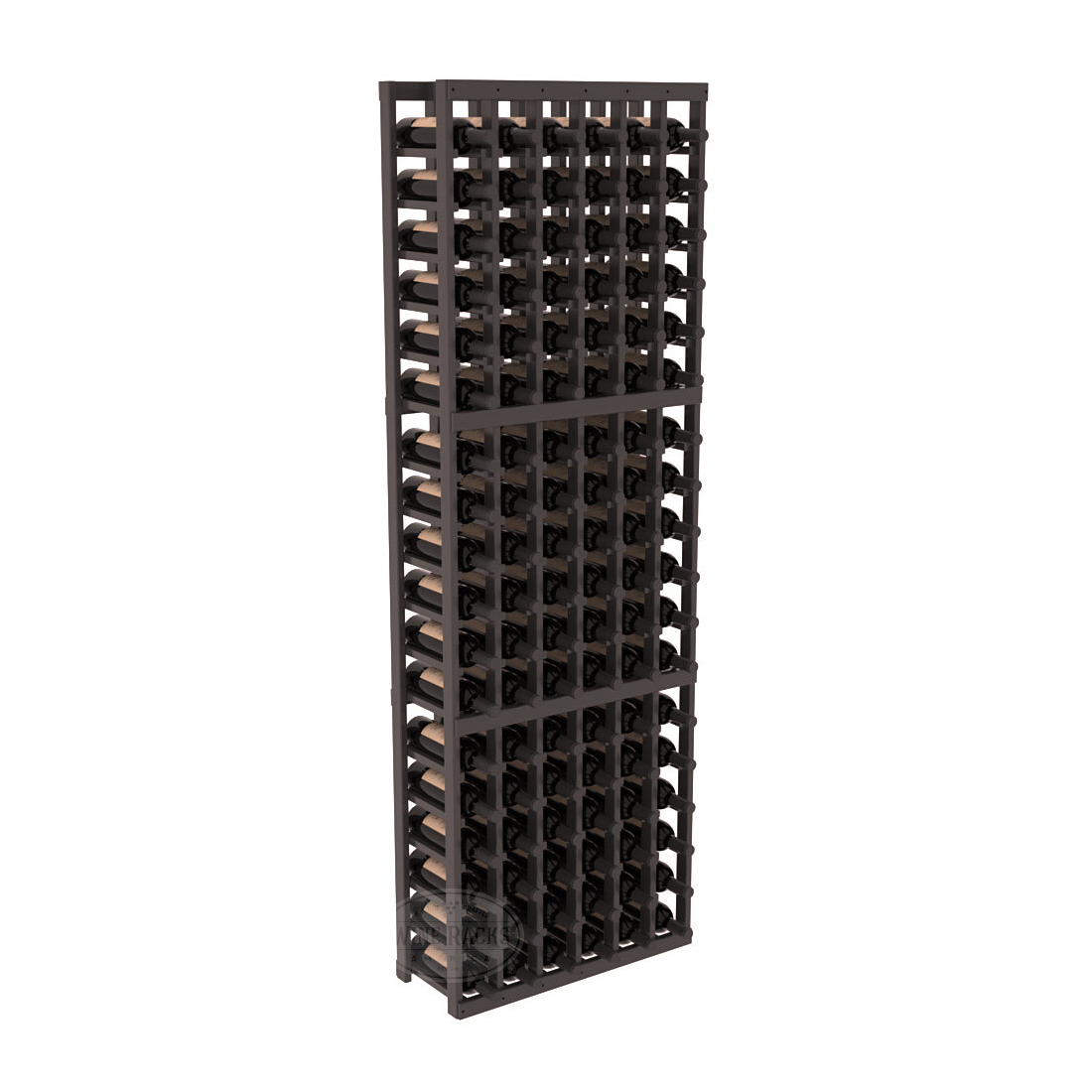 InstaCellar - 6 Column Standard Rack in Pine Black stained with Clear Coat
