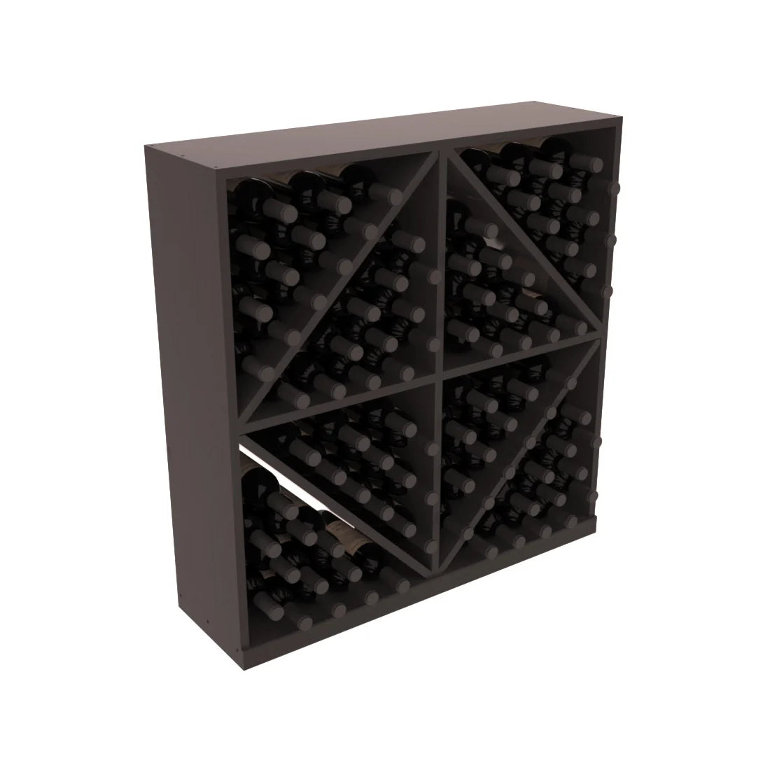 InstaCellar - Diamond Bin in Ponderosa Pine Black stained with WineSafe™ Satin Sealant