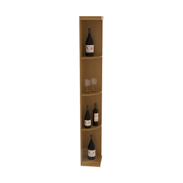 InstaCellar - Quarter Round Display in Premium Redwood Oak stained with WineSafe™ Satin Sealant