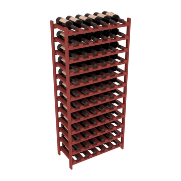Living Series - 72 Bottle Stackable in Pine Cherry stained without Clear Coat