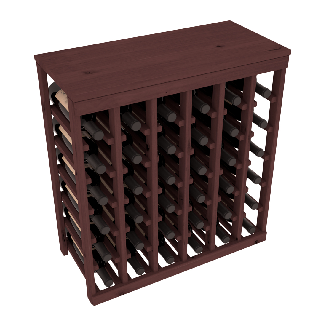 Living Series - 36 Bottle Tabletop Rack in Alder Walnut stained without Clear Coat