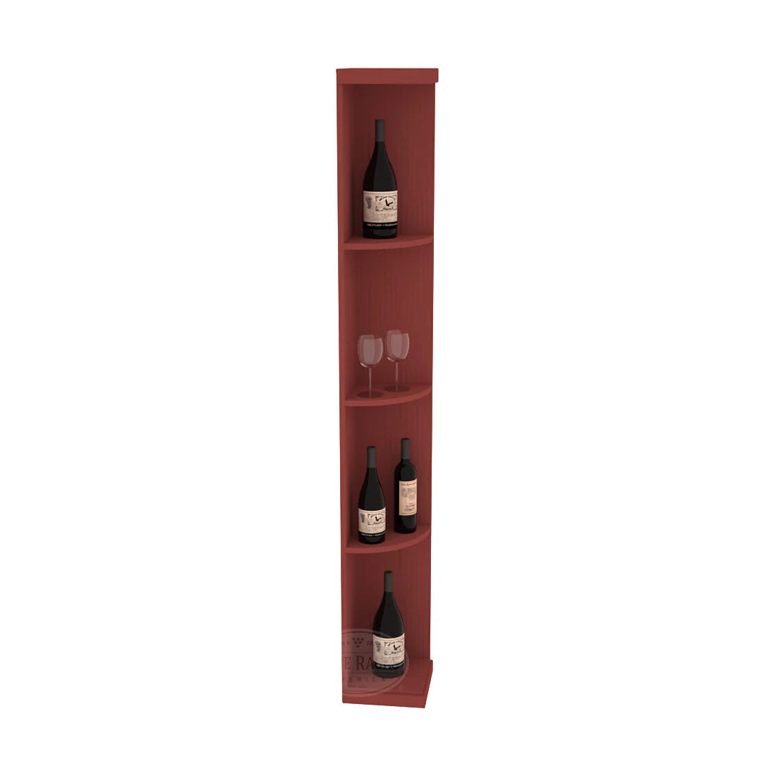 InstaCellar - Quarter Round Display in Ponderosa Pine Cherry stained without WineSafe™ Satin Sealant