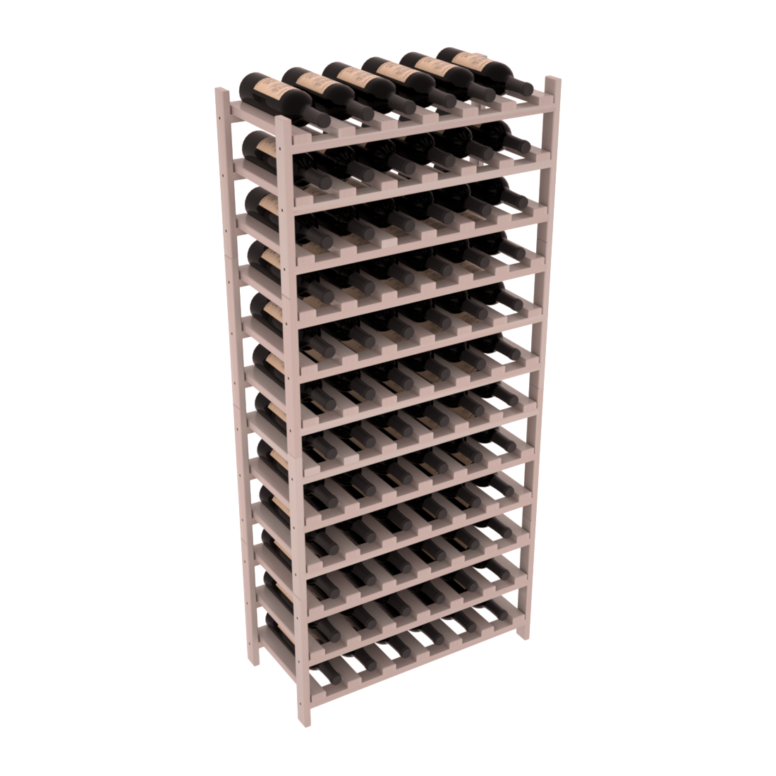 Living Series - 72 Bottle Stackable in Redwood Greywash stained with Clear Coat