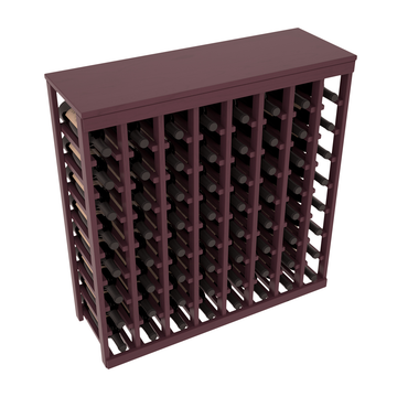 Living Series - 64 Bottle Tabletop Rack in Pine Burgundy stained with Clear Coat