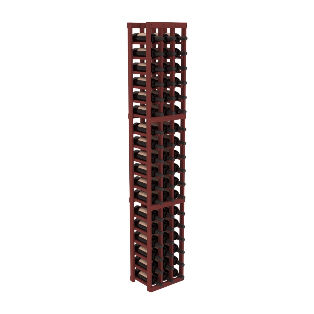 InstaCellar - 3 Column Standard Rack in Grand Mahogany Cherry stained without Clear Coat