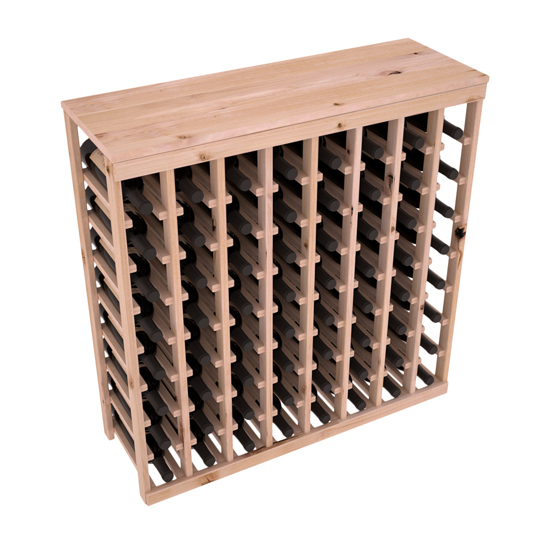 Living Series - 64 Bottle Tabletop Rack in Alder Unstained without Clear Coat