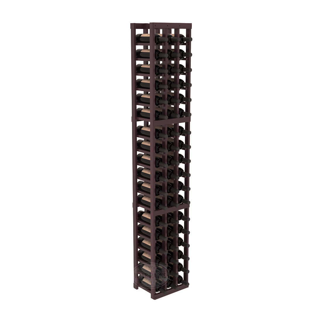InstaCellar - 3 Column Standard Rack in Redwood Burgundy stained with Clear Coat