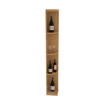 InstaCellar - Quarter Round Display in Ponderosa Pine Oak stained with WineSafe™ Satin Sealant
