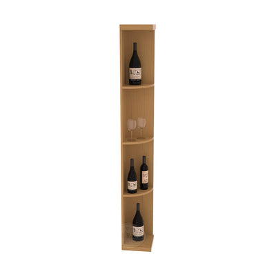 InstaCellar - Quarter Round Display in Ponderosa Pine Oak stained with WineSafe™ Satin Sealant