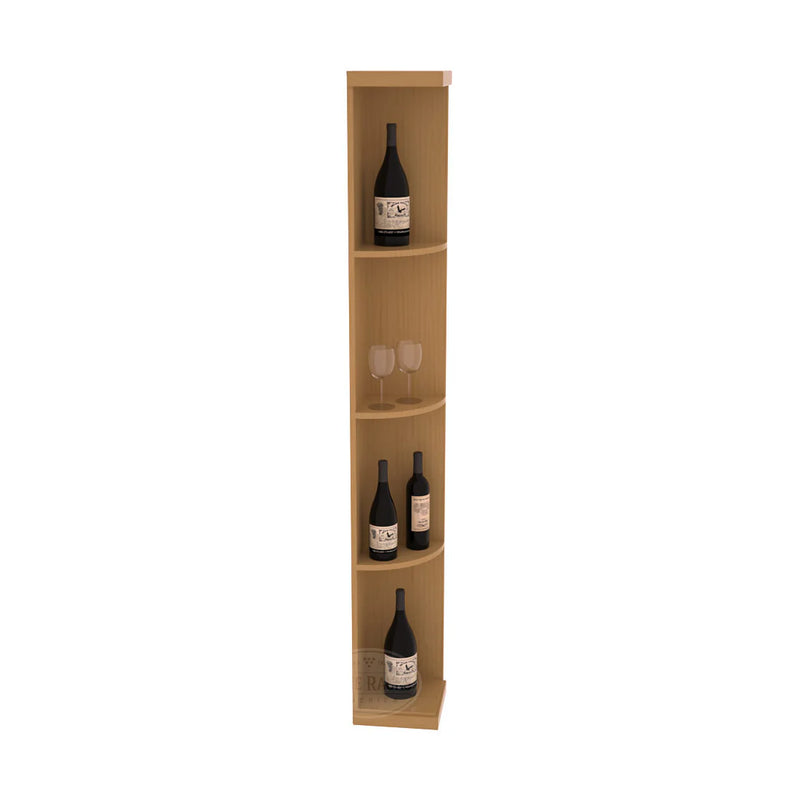 InstaCellar - Quarter Round Display in Ponderosa Pine Oak stained with WineSafe™ Satin Sealant