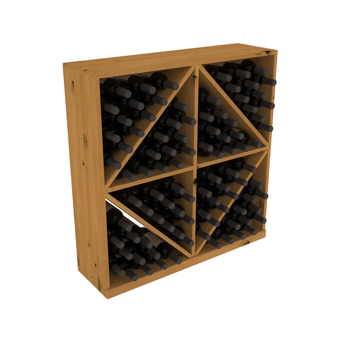 InstaCellar - Diamond Bin in Knotty Alder Oak stained without WineSafe™ Satin Sealant