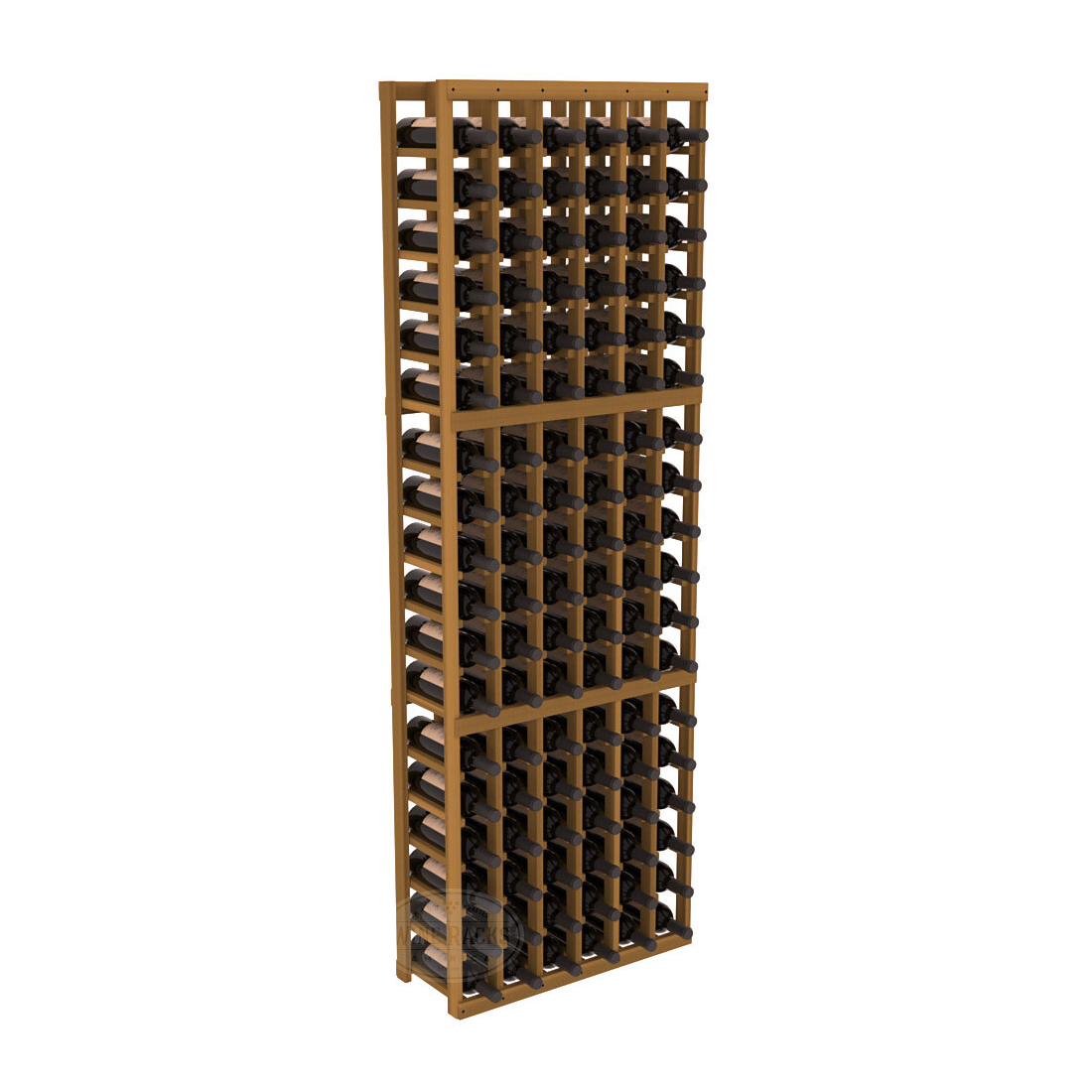 InstaCellar - 6 Column Standard Rack in Redwood Oak stained without Clear Coat