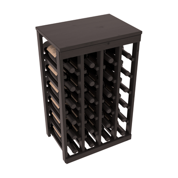 Living Series - 24 Bottle Tabletop Rack in Alder Black stained with Clear Coat