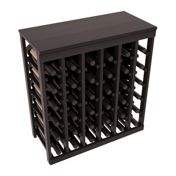 Living Series - 36 Bottle Tabletop Rack in Redwood Black stained with Clear Coat