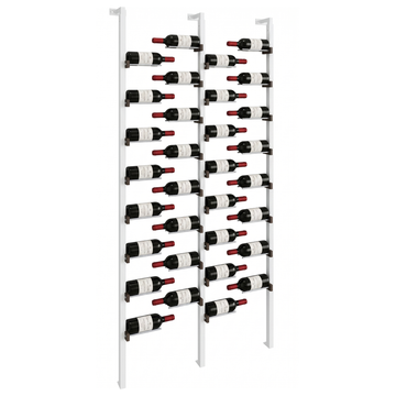 The Floating Bottle Vignette 1 Deep 2 Wide in Silver Posts/Silver Rods White Oak Satin Sealant