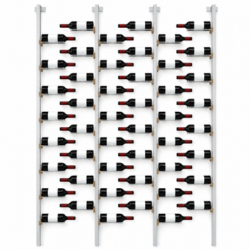 The Floating Bottle Vignette 1 Deep 3 Wide in Silver Posts/Silver Rods White Oak Satin Sealant