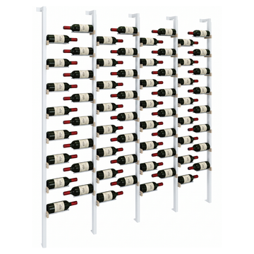 The Floating Bottle Vignette 1 Deep 4 Wide in Silver Posts/Silver Rods White Oak Unfinished