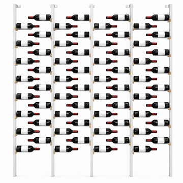 The Floating Bottle Vignette 1 Deep 4 Wide in Silver Posts/Silver Rods White Oak Satin Sealant