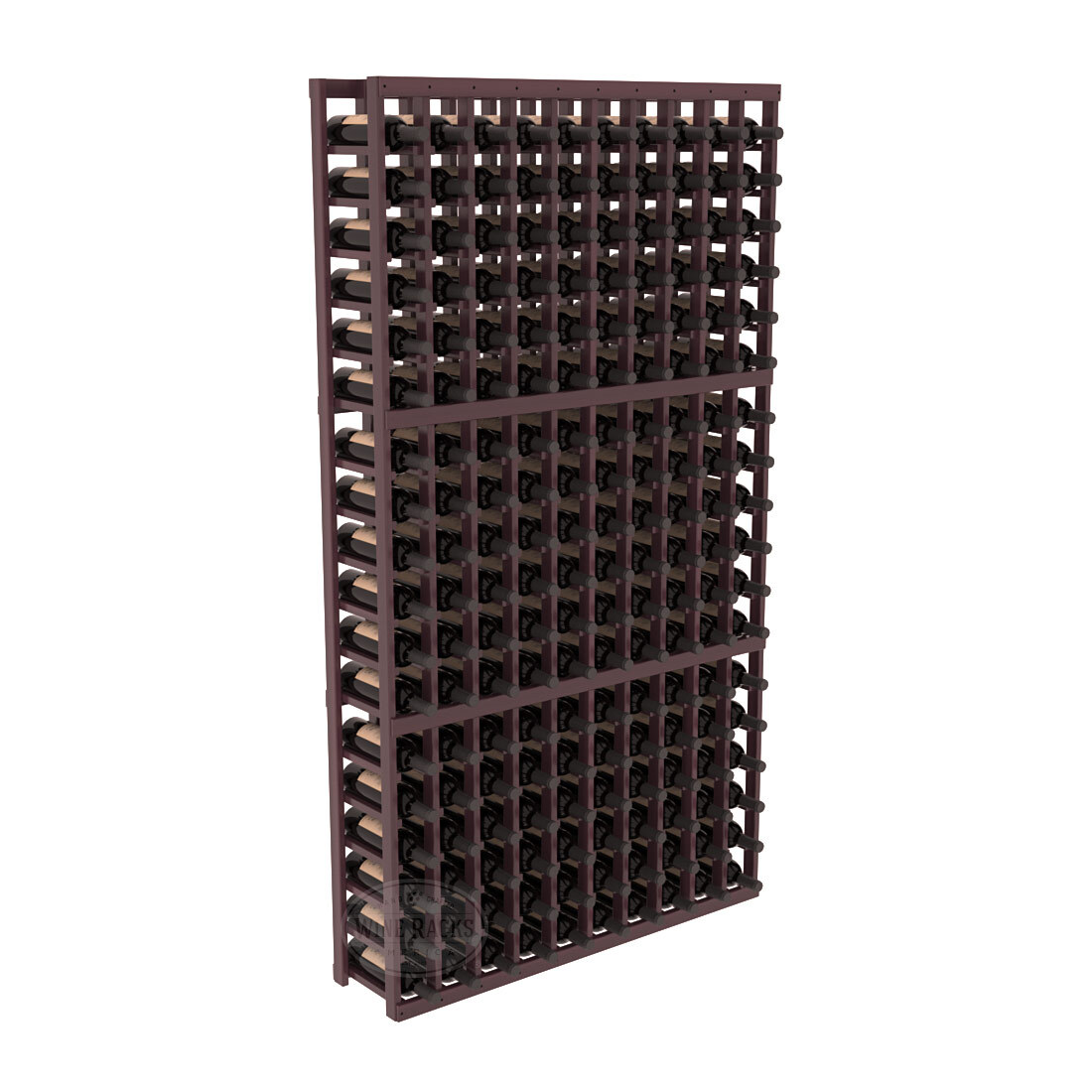 InstaCellar - 10 Column Standard Rack in Redwood Burgundy stained with Clear Coat