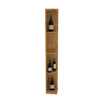 InstaCellar - Quarter Round Display in Knotty Alder Oak stained with WineSafe™ Satin Sealant