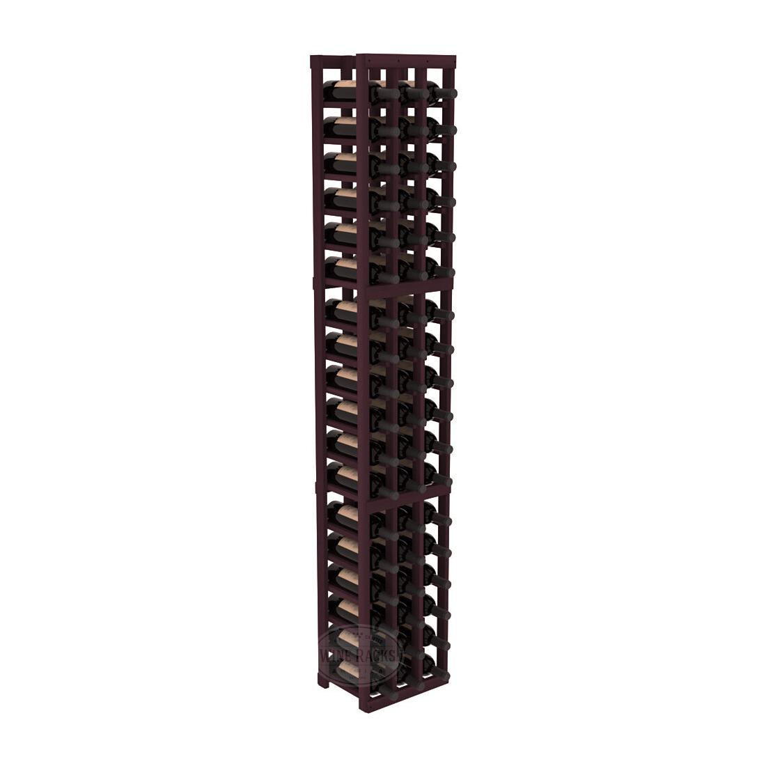 InstaCellar - 3 Column Standard Rack in Redwood Burgundy stained without Clear Coat