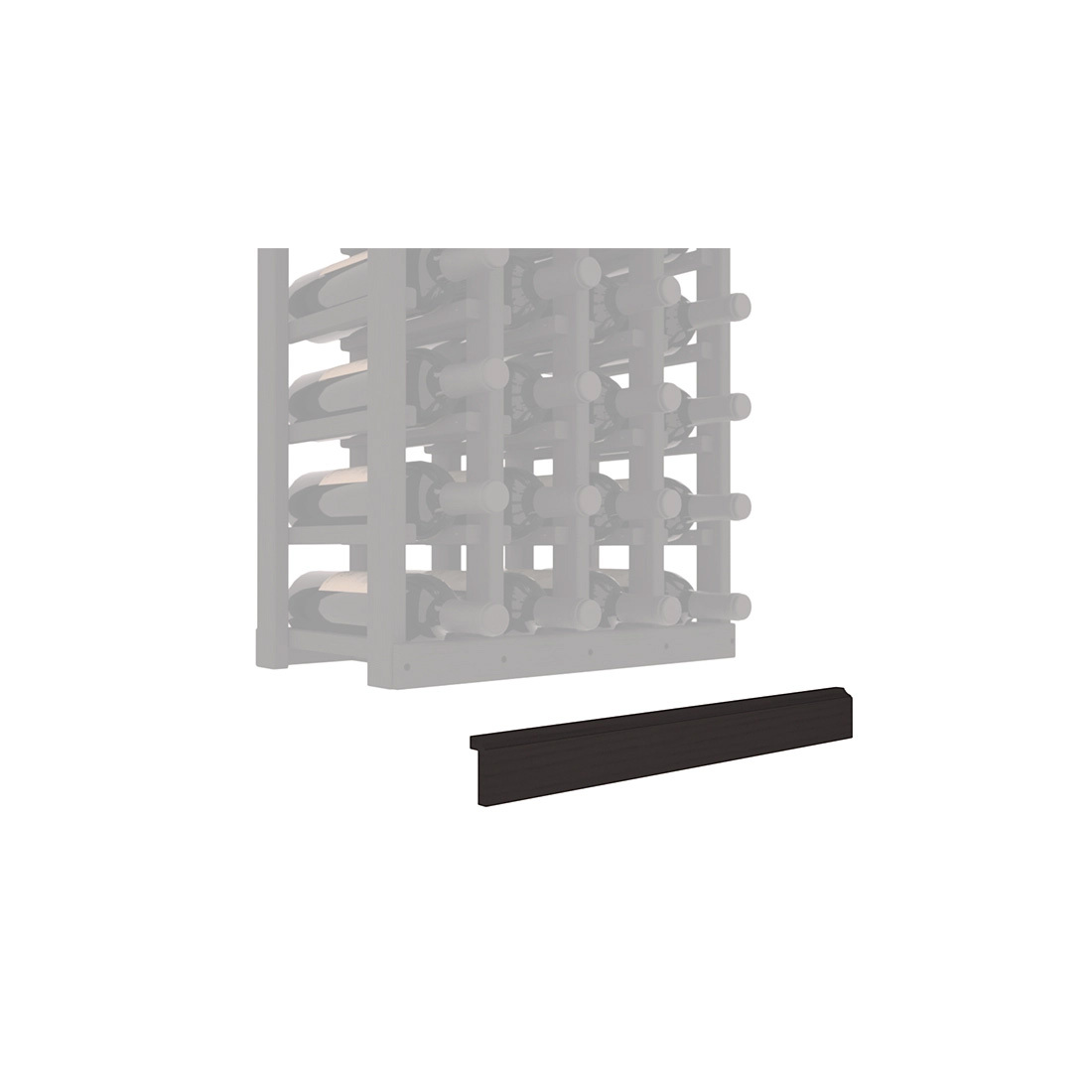 InstaCellar - Base Molding by the foot in Pine Black stained without Clear Coat