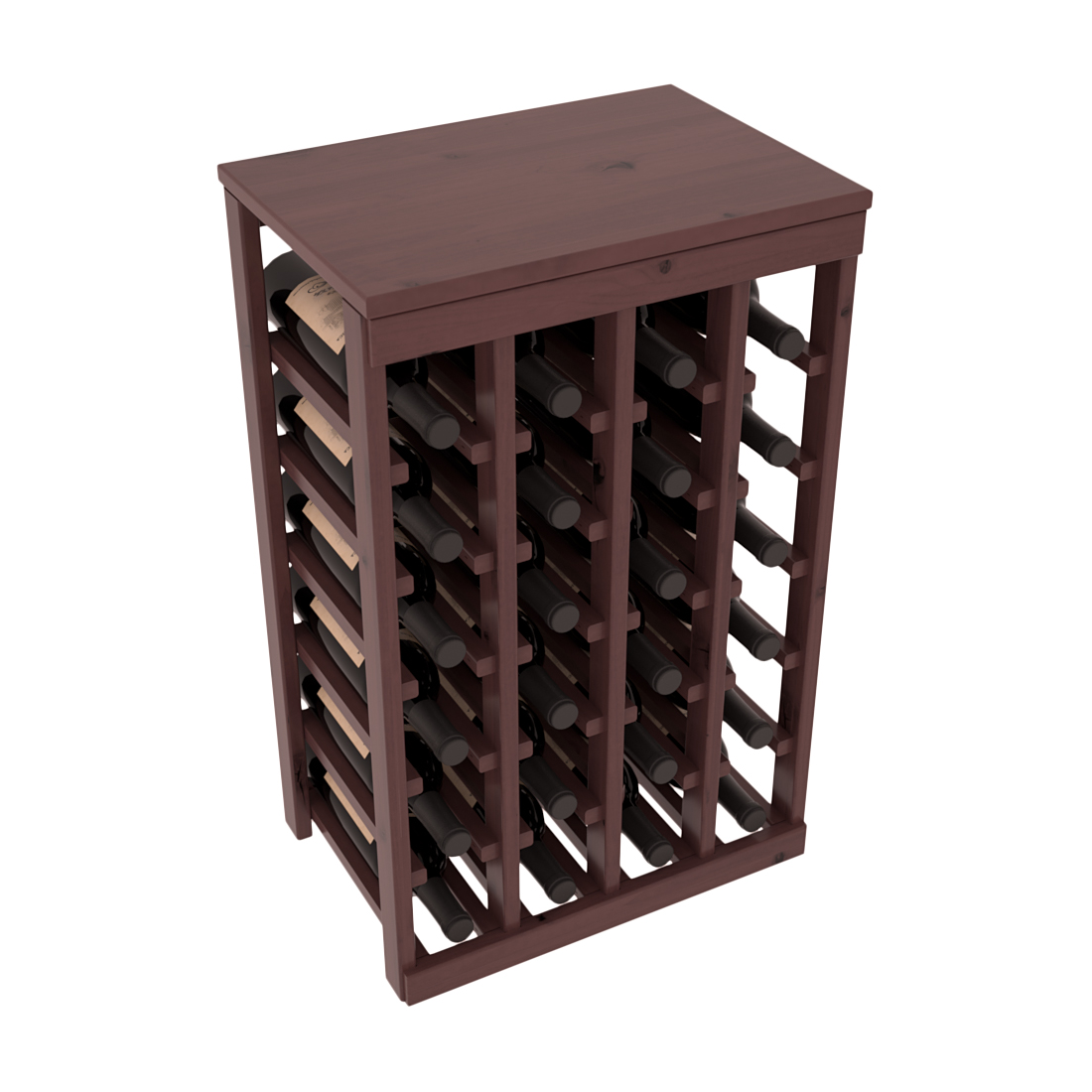 Living Series - 24 Bottle Tabletop Rack in Alder Walnut stained with Clear Coat
