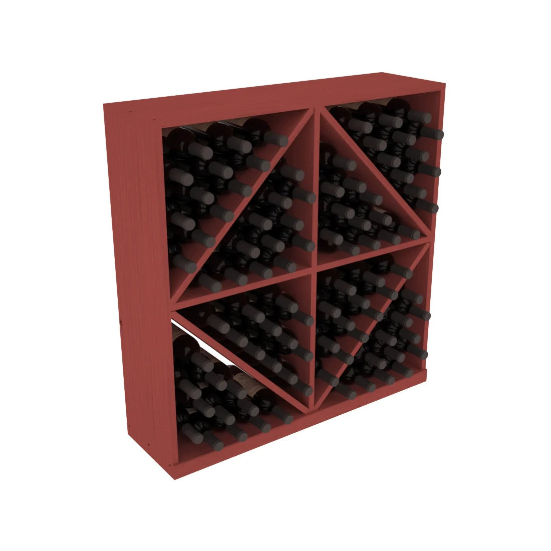 InstaCellar - Diamond Bin in Premium Redwood Cherry stained without WineSafe™ Satin Sealant