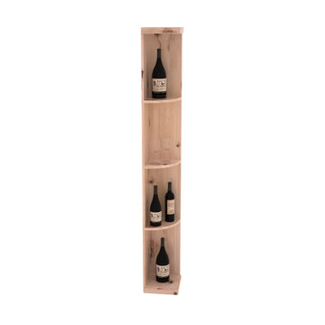 InstaCellar - Quarter Round Display in Knotty Alder Unstained with WineSafe™ Satin Sealant