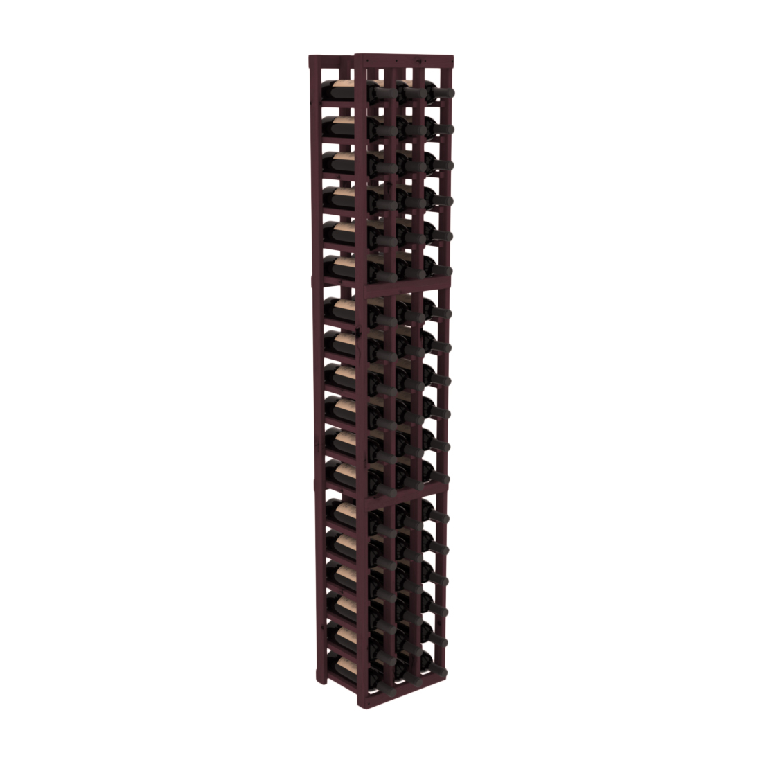 InstaCellar - 3 Column Standard Rack in Alder Burgundy stained without Clear Coat