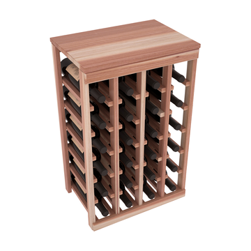Living Series - 24 Bottle Tabletop Rack in Redwood Unstained with Clear Coat