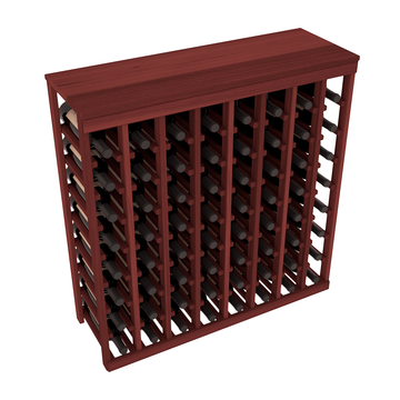 Living Series - 64 Bottle Tabletop Rack in Redwood Cherry stained without Clear Coat