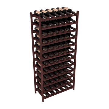 Living Series - 72 Bottle Stackable in Redwood Walnut stained without Clear Coat