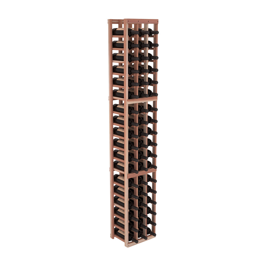 InstaCellar - 3 Column Standard Rack in Redwood Unstained without Clear Coat
