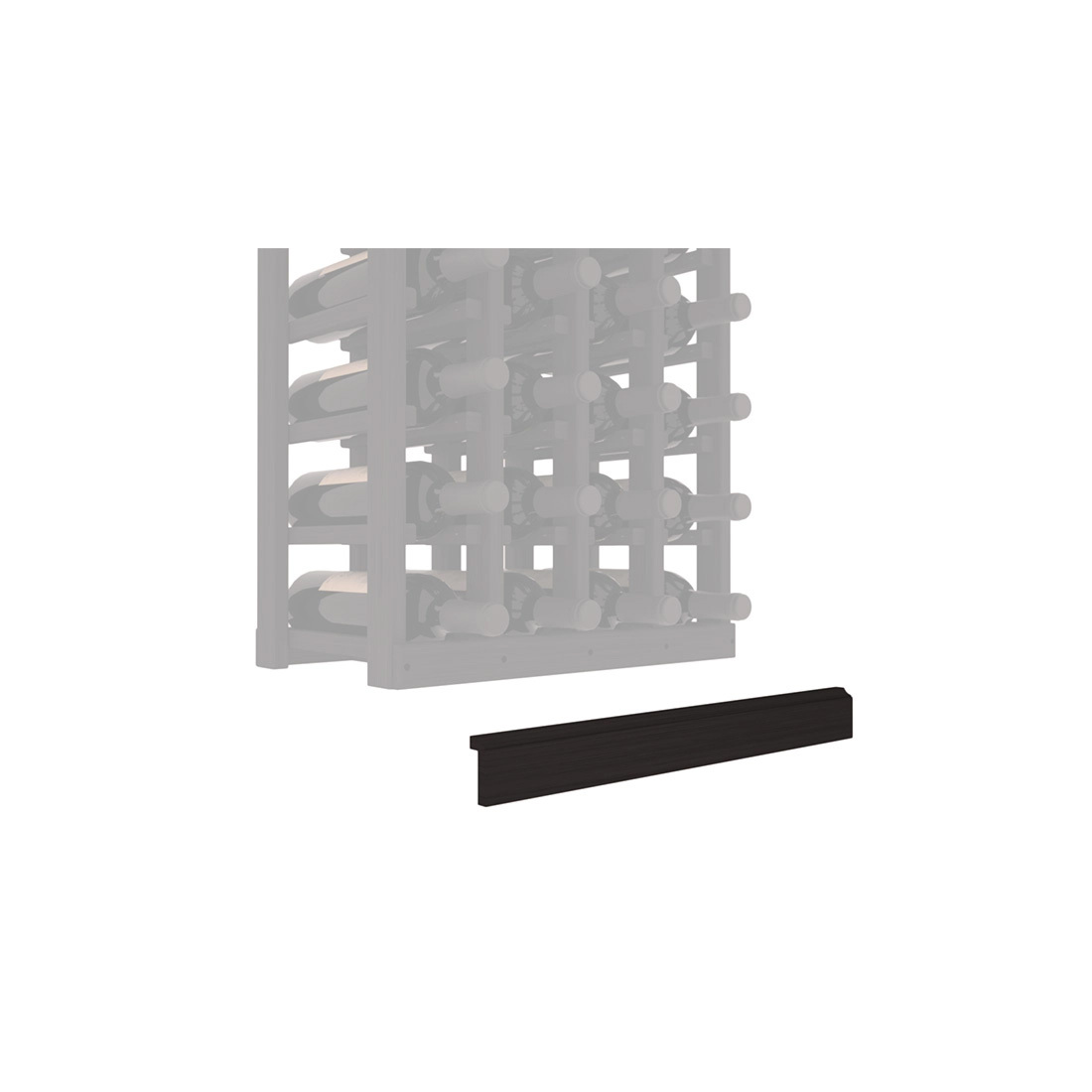 InstaCellar - Base Molding by the foot in Grand Mahogany Black stained without Clear Coat