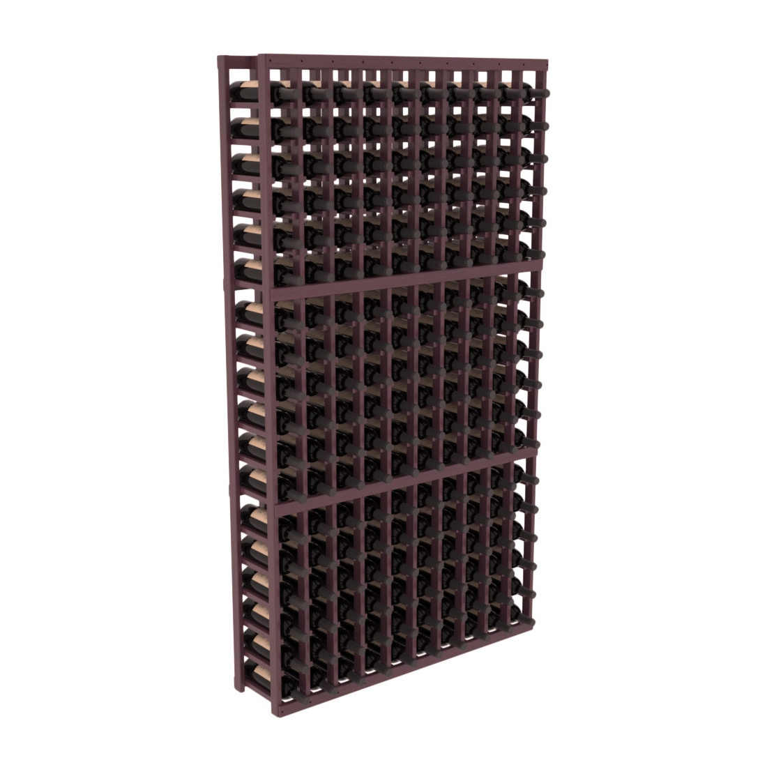 InstaCellar - 10 Column Standard Rack in Grand Mahogany Burgundy stained with Clear Coat