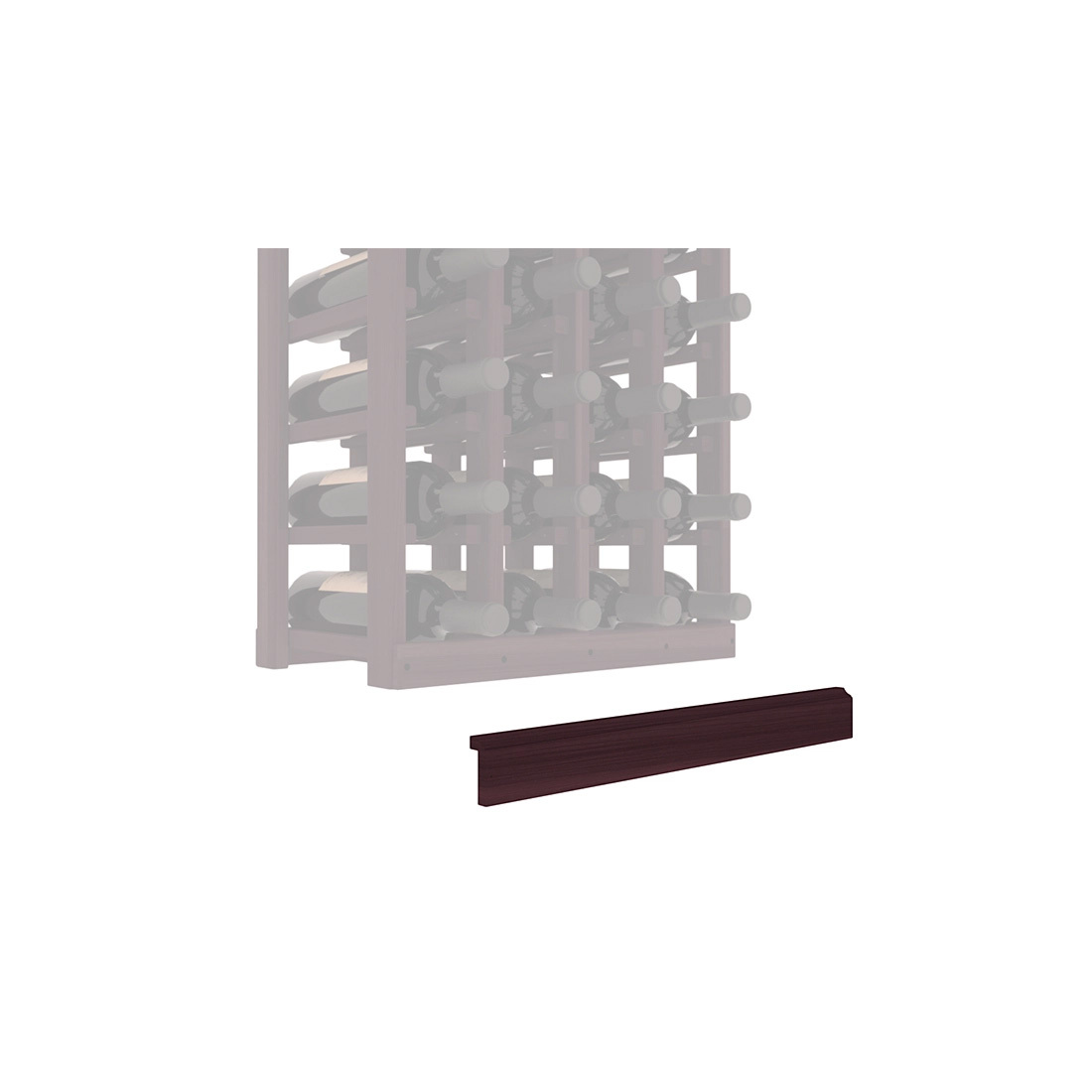 InstaCellar - Base Molding by the foot in Redwood Burgundy stained without Clear Coat