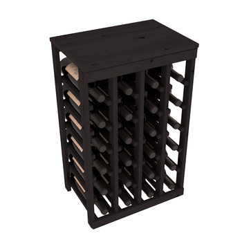 Living Series - 24 Bottle Tabletop Rack in Alder Black stained without Clear Coat