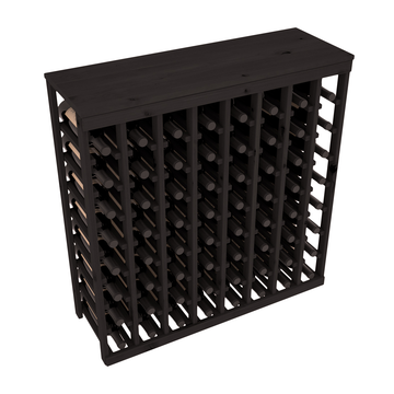 Living Series - 64 Bottle Tabletop Rack in Alder Black stained without Clear Coat