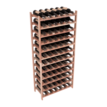 Living Series - 72 Bottle Stackable in Redwood Unstained with Clear Coat