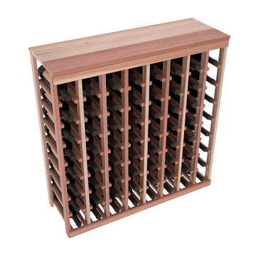 Living Series - 64 Bottle Tabletop Rack in Redwood Unstained with Clear Coat