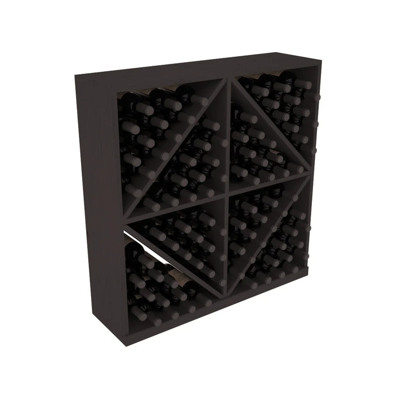 InstaCellar - Diamond Bin in Ponderosa Pine Black stained without WineSafe™ Satin Sealant