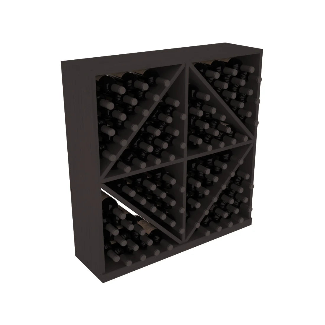 InstaCellar - Diamond Bin in Premium Redwood Black stained without WineSafe™ Satin Sealant